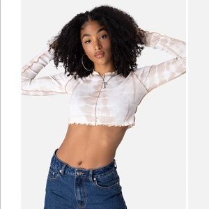Stitch tie-dye crop top